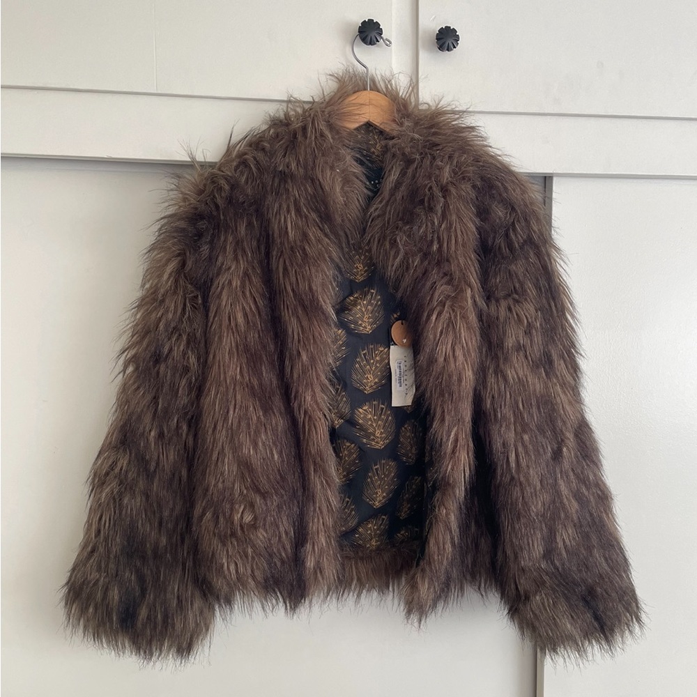 Sanctuary Brown Faux Fur Jacket